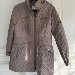 Laundry By Shelli Segal Women's Taupe Quilted Puffer Coat